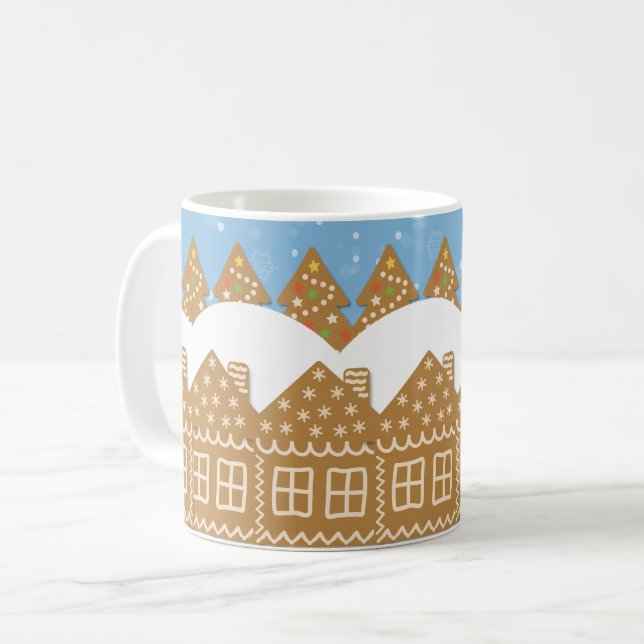 Caneca De Café Winter Gingerbread Street (Frente Esquerda)