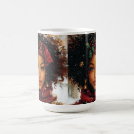 Caneca De Café Winter Glow Afrocentric Queen – Holiday Art