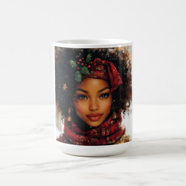 Caneca De Café Winter Glow Afrocentric Queen – Holiday Art (Centro)