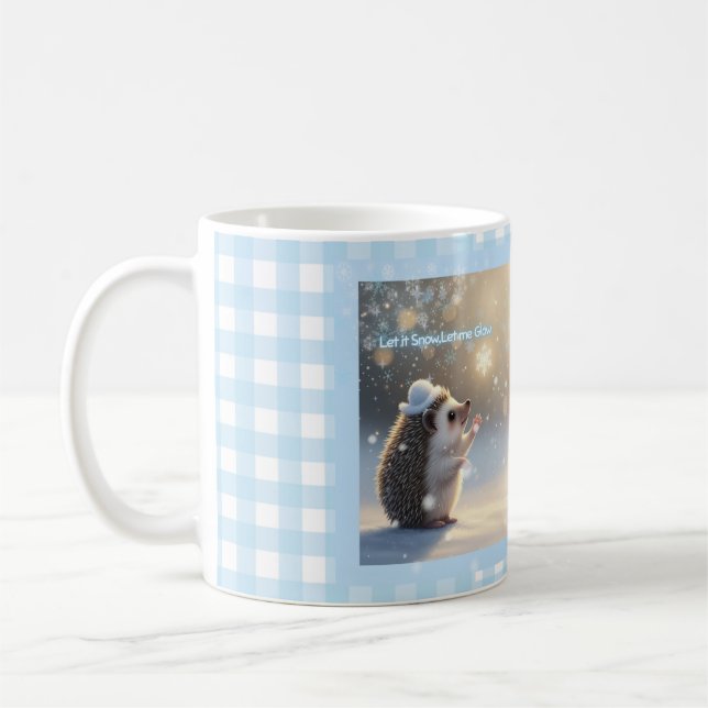 Caneca De Café Winter Hedgehog Mug – Cute Snowflake  (Esquerda)