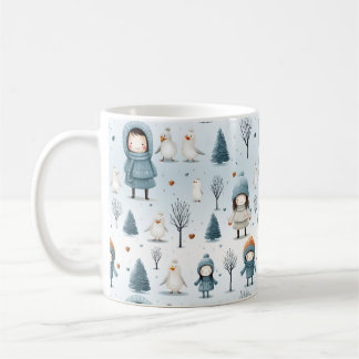 Caneca De Café Winter Kids Playing