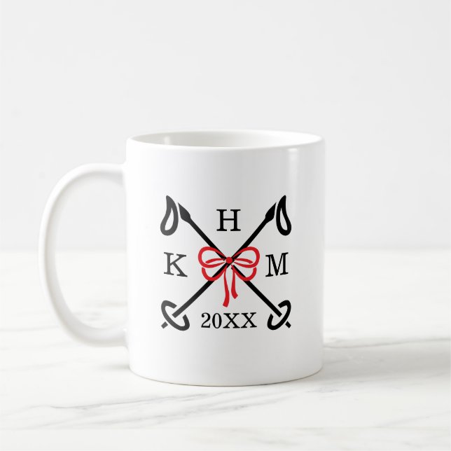 Caneca De Café Winter Ski Slopes Monogram Mug (Esquerda)
