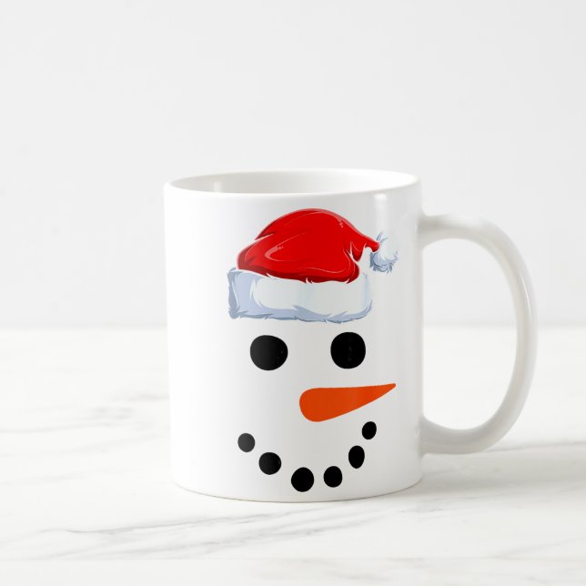 Caneca De Café Winter Snowman Face Costume Christmas Snowman  (Direita)