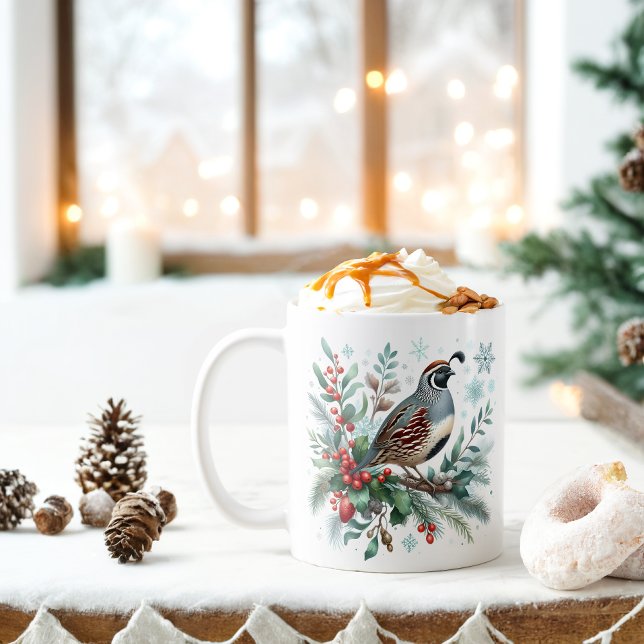 Caneca De Café Winter Vibes California Quail - (Criador carregado)