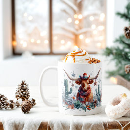 Caneca De Café Winter Vibes Texas Longhorn -