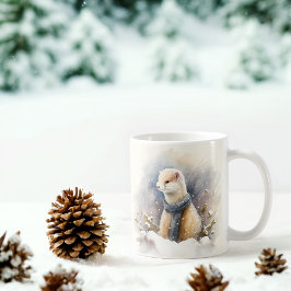 Caneca De Café Winter Vibes Watercolor Ermine