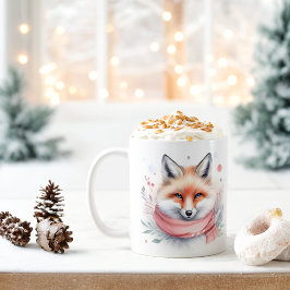 Caneca De Café Winter Vibes Watercolor Fox -
