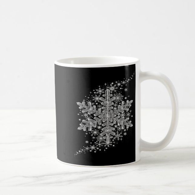 Caneca De Café Winter Wonderland Snowflake Holiday Design For Men (Direita)