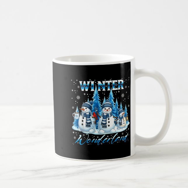 Caneca De Café Winter Wonderland Snowman Family Snowflake Cozy Wi (Direita)