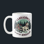 Caneca De Café Winter Wonderland Vintage Labrador Dog Christmas<br><div class="desc">Elevem seu estilo de feriado com nossa camiseta natal vintage com um Cachorro Labrador Retriever puxando um trenó cheio de presentes através de uma floresta nevada. Este estilo de arte retrô e eterno captura o charme de uma 'Maravilha de inverno', reforçada pelo espírito festivo do Labrador. Celebre a estação com...</div>