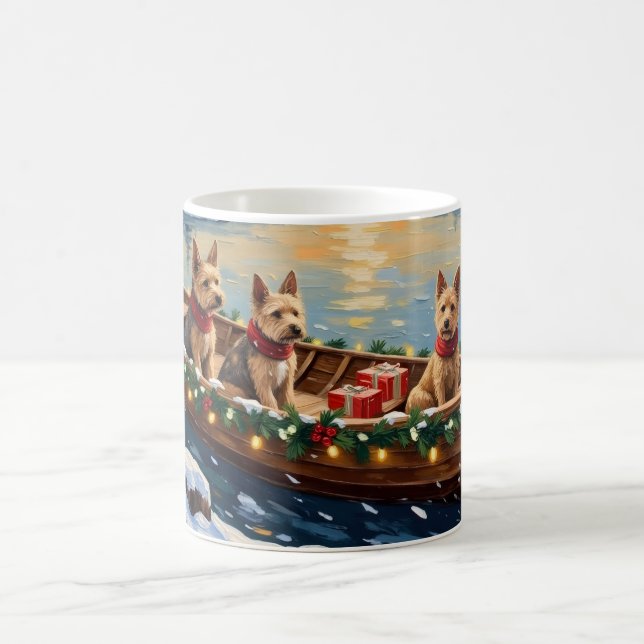 Caneca De Café Wire Fox Terrier Natal Barca Feriado (Centro)