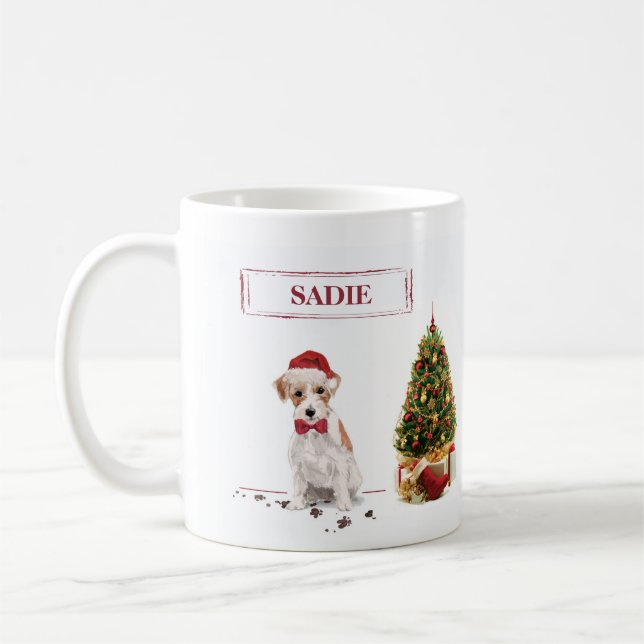 Caneca De Café Wire Haired Jack Russell Engraçado Cachorro de Nat (Esquerda)