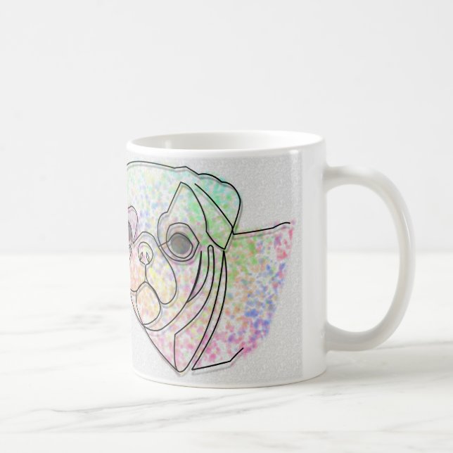 Caneca De Café Wire Pug (Direita)