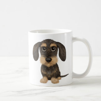 Caneca De Café Wirehaired Dachshund | Cachorro de Cartoon