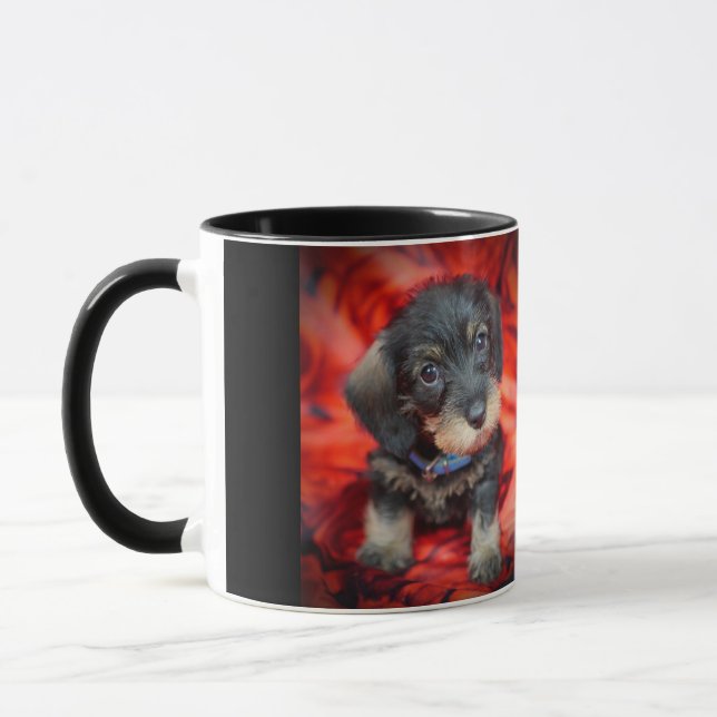 caneca de café wirehaired do filhote de cachorro (Esquerda)