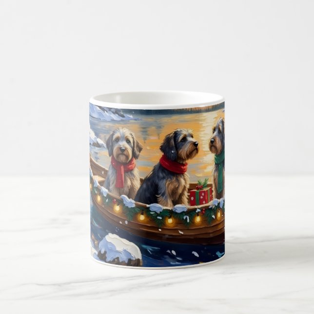 Caneca De Café Wirehaired Pointing Griffon Christmas Boat Holiday (Centro)