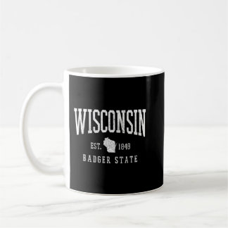 Caneca De Café Wisconsin Badger State Est. Mapa Estatal Souveni d