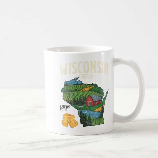 Caneca De Café Wisconsin Cheese State Pride Farm Dairy Lover Gift (Direita)