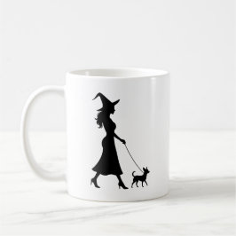 Caneca De Café Witch Walking Chihuahua 