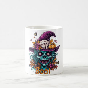 Caneca De Café Witchy Skull Halloween Mug