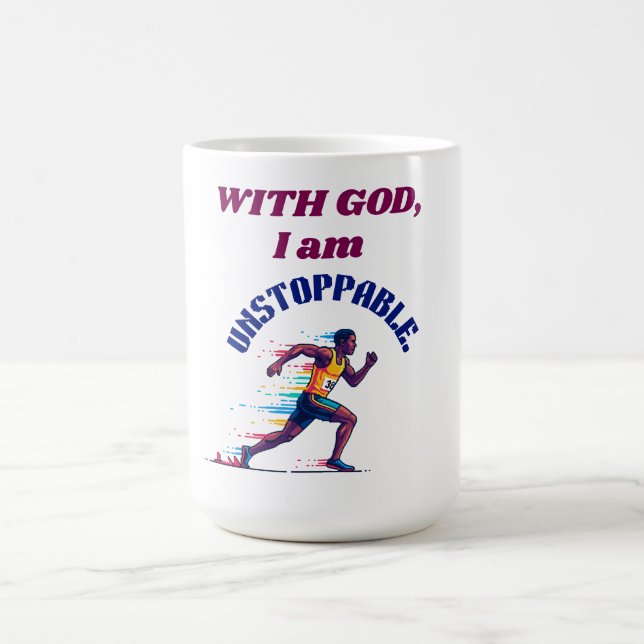 Caneca De Café With God, I'm Unstoppable (Centro)