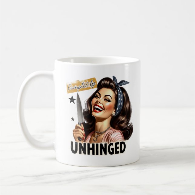 Caneca De Café Witty Retro Girl - Completamente Unhinged Tri-Blen (Esquerda)