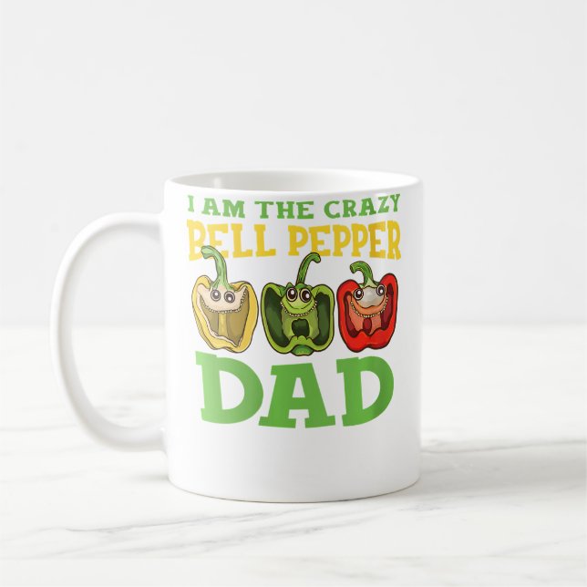 Caneca De Café Wo I'M The Crazy Bell Pepper Dad Funny Gardener Ga (Esquerda)