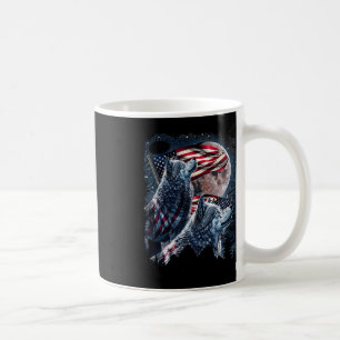 Caneca De Café Wolf 4 De Julho American Flag Howling Wolves Unde