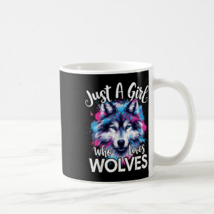 Caneca De Café Wolf Face Apenas Uma Menina Que Ama Lobos