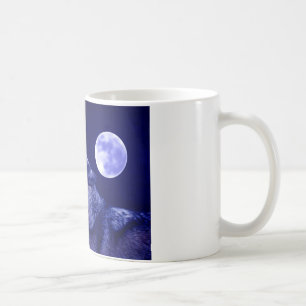 Caneca De Café Wolf Howling na Lua
