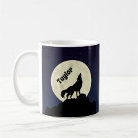 Wolf Howling personalizado na ilustração da lua