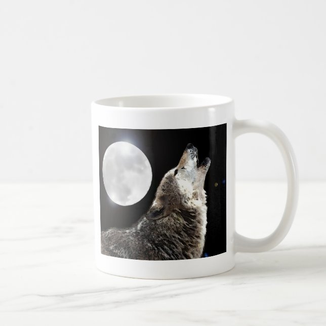 Caneca De Café Wolf & Moon (Direita)