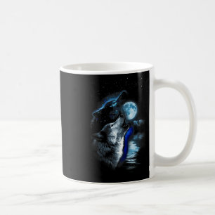 Caneca De Café Wolf Moon Lake Wolf Howling Full Moon Wolf Graphic