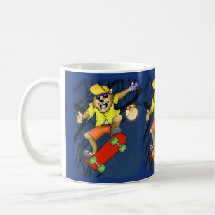 Caneca De Café Wolf Skateboarder Mug