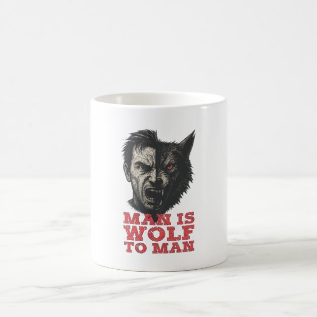 Caneca De Café Wolf to Man (Centro)