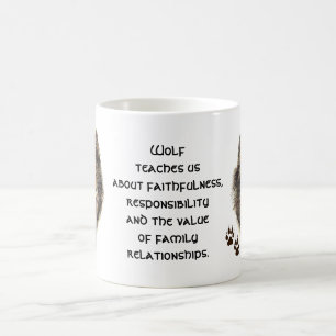 Caneca De Café Wolf Totem, guia animal inspirador