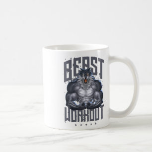 Caneca De Café Wolf Workout Beast Gym Malhação Bodybuilding Music
