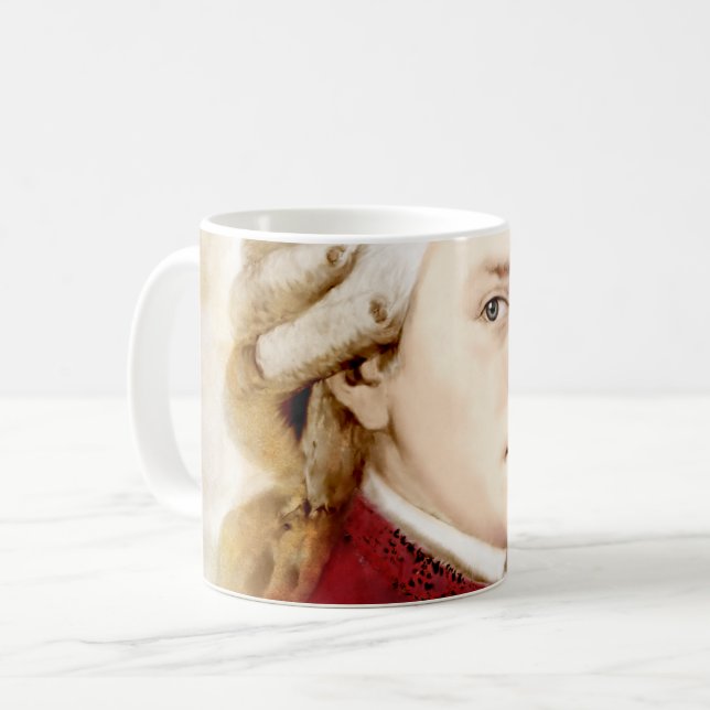Caneca De Café Wolfgang Amadeus Mozart na aguarela estilo (Frente Esquerda)