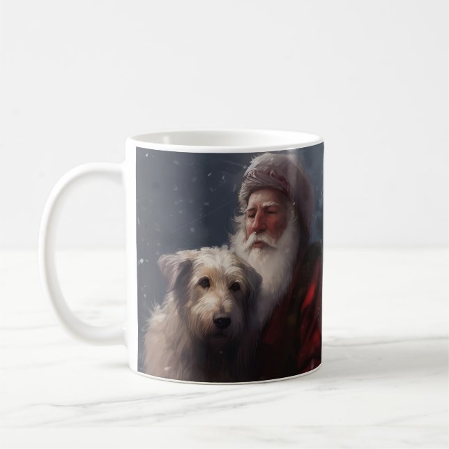 Caneca De Café Wolfhound com Papai Noel Natal Festivo (Esquerda)
