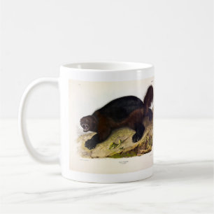 Caneca De Café Wolverine ou Wolverene (Gulo gulo) por Audubon