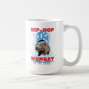 Caneca De Café Wombat de Hip Hop Música Animal Divertida