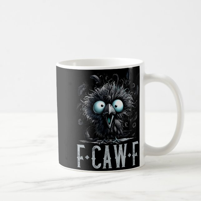 Caneca De Café Women F-caw-f Black Crow Black Bird Funny Hallowee (Direita)