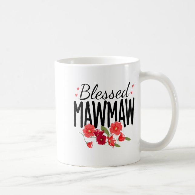 Caneca De Café Women Flowers Blessed Mawmaw For Grandparents Moth (Direita)