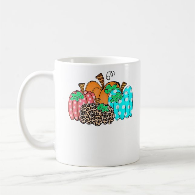 Caneca De Café Women’s Pumpkin Leopard Print Graphic It’s Fall Y’ (Esquerda)