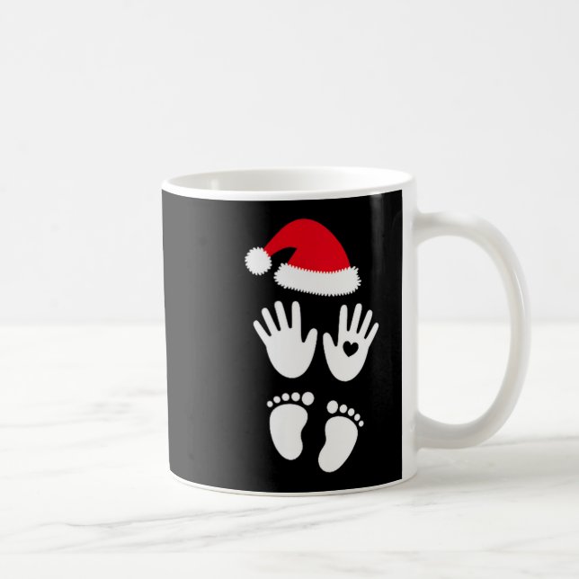 Caneca De Café Womens Baby Bump First Christmas  (Direita)