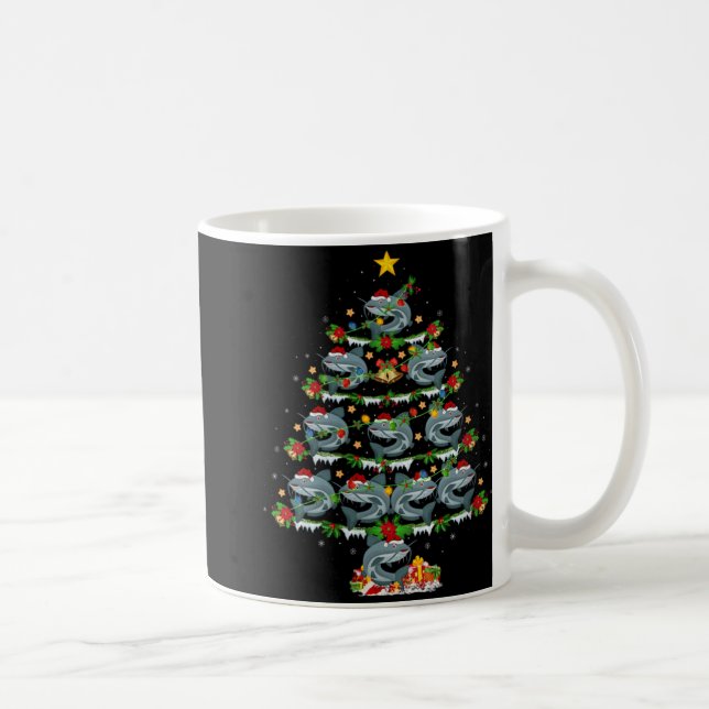 Caneca De Café Womens Catfish Xmas Lights Santa Catfish Christmas (Direita)