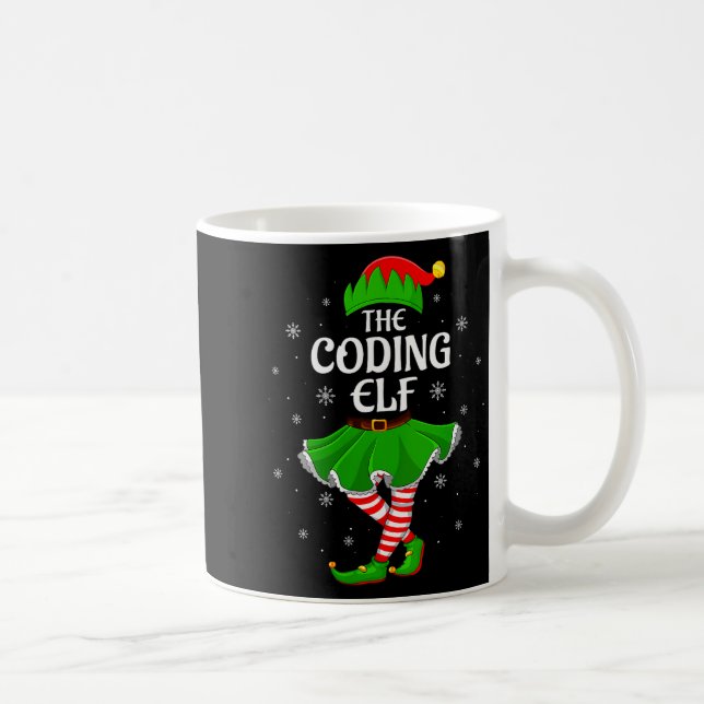Caneca De Café Womens Coding Elf Christmas Family Girls Women Elf (Direita)