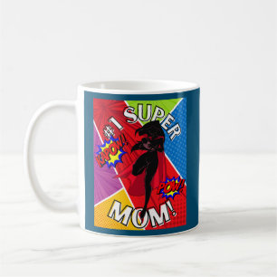 Caneca De Café Womens Comic Book 1 Super Mãe Dia de as mães Comic