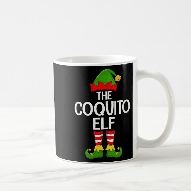 Caneca De Café Womens Coquito Elf Xmas Matching Family Elf Squad  (Direita)