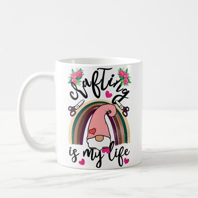 Caneca De Café Womens Crafting Is My Life Crafters Quilting Sewin (Esquerda)
